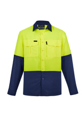 Mens Hi Vis Outdoor Long Sleeve Shirt-ZW468-syzmik